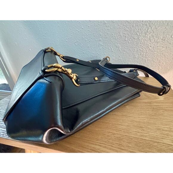 Coach Quilted Convertible 16 Black Leather Parker Backpack Gold Hardware - Picture 9 of 10